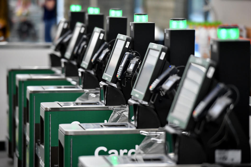 Self service checkouts at a Woolworths store in Sydney.