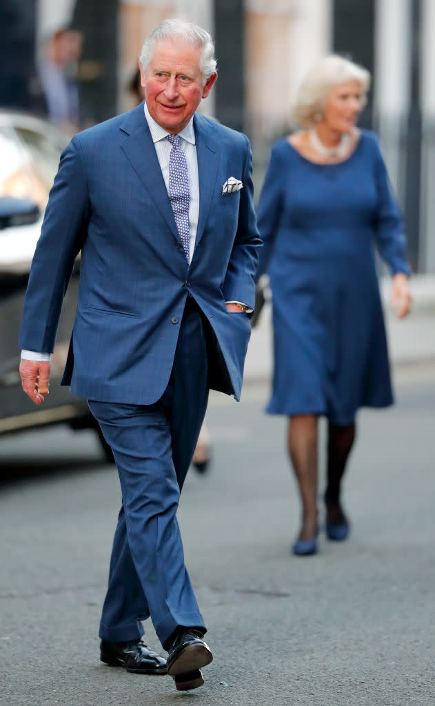 Prince Charles stepped out in a striking blue suit on his 70th birthday [Photo: Getty]