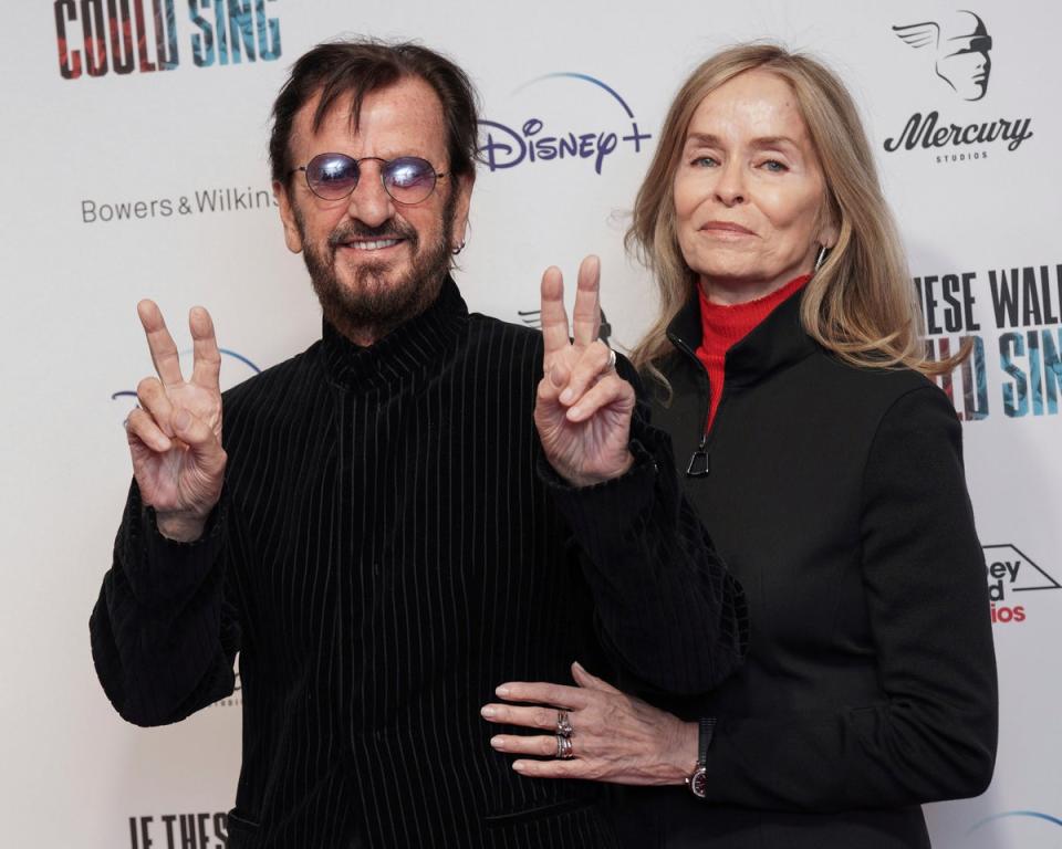 Ringo Starr and Barbara Bach on the red carpet for the film in London (Invision)