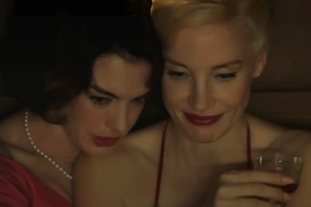 <p>StudiocanalUK/YouTube</p> Anne Hathaway and Jessica Chastain in 'Mothers' Instinct'