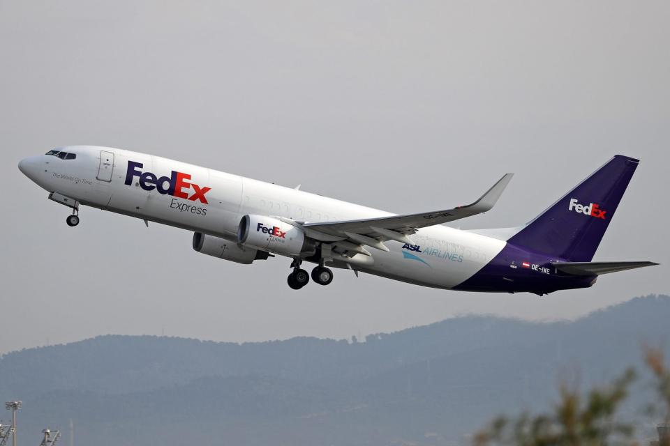 Boeing 737-8AS(BCF), from Fedex-ASL Airlines Belgium company, taking off from the Barcelona airport, in Barcelona on 08th June 2022. -- (Photo by Urbanandsport/NurPhoto via Getty Images)