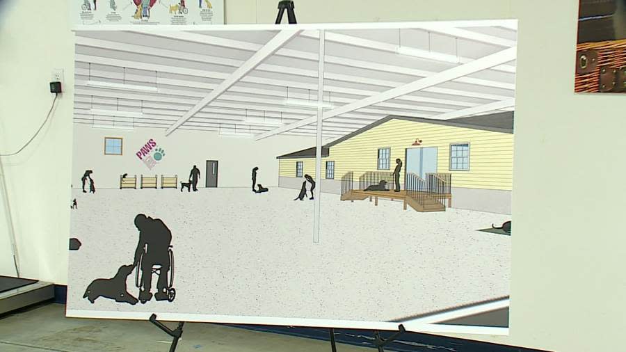 A rendering of training facilities planned for Paws with a Cause's Embrace the Journey campaign. (April 30, 2024)