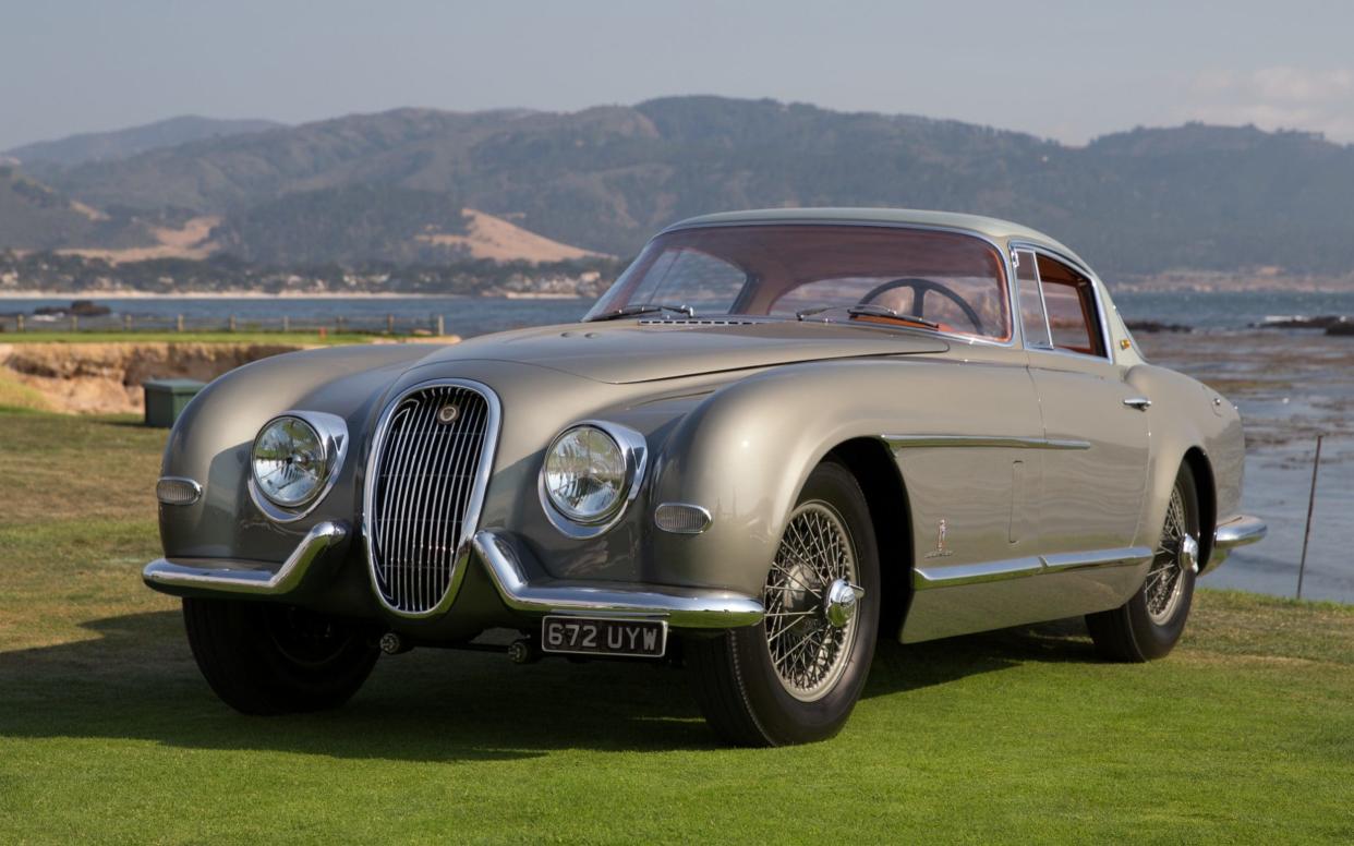 The Pininfarina-bodied XK120 at the Pebble Beach concours d'elegance - Handout