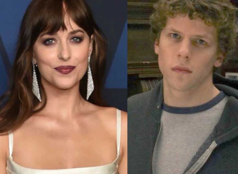 Dakota Johnson y Jesse Eisenberg como el fundador de Facebook