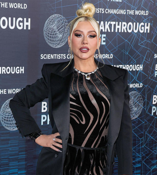 Christina Aguilera Shows Off Her Famous Curves In A Skintight, See-Through  Catsuit