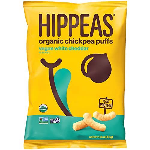 13) HIPPEAS Organic Chickpea Puffs + Vegan White Cheddar