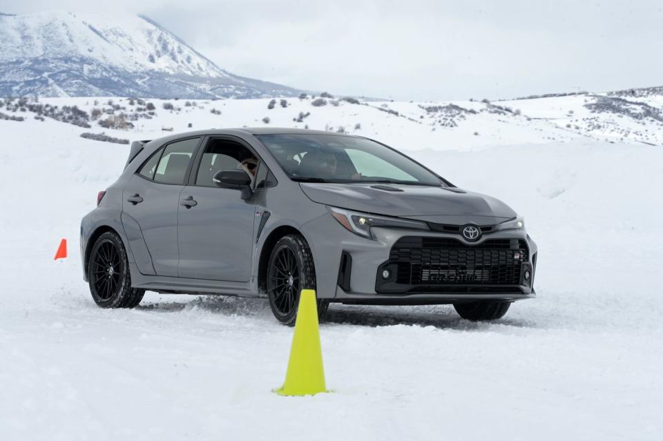 toyota gr corolla at bridgestone winter driving school ice track