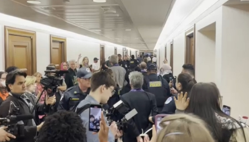 Arrests following protest inside Senate building