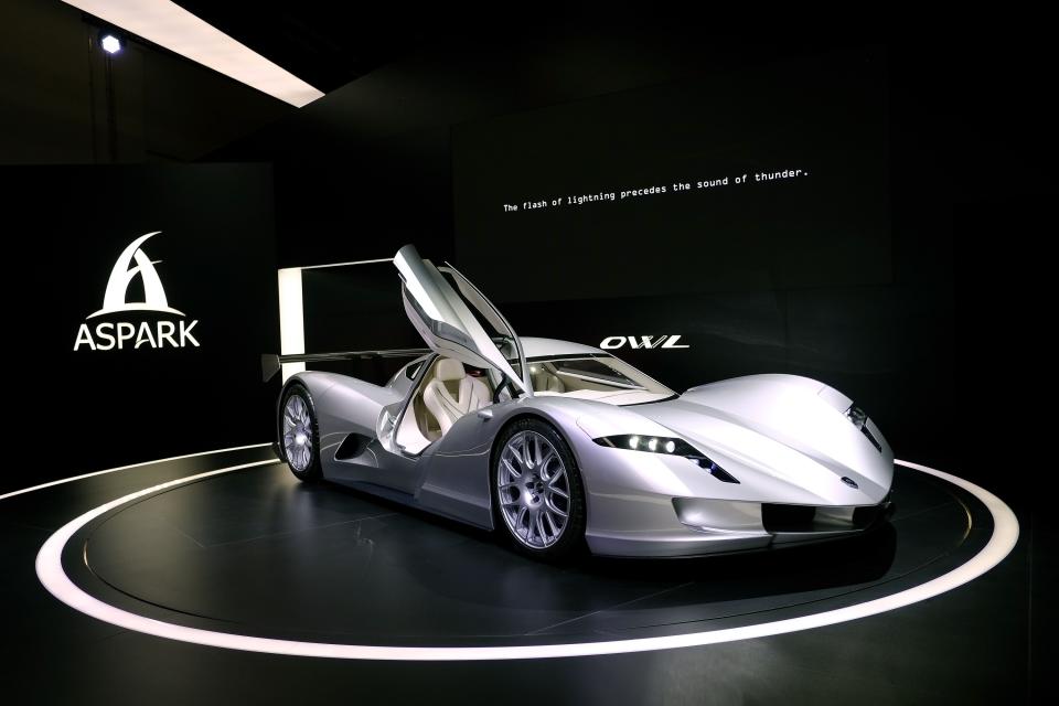 <p><strong>Aspark Owl</strong><br>This Japanese-made vehicle doesn’t look like your typical electric car, with gull-wing doors and a low centre of gravity (sitting just 990mm off the ground). Oh, and it accelerates from 0 to 62 mph in two seconds. Did I mention that this is Aspark’s first car? Anticipated launch year: Unknown. (Photo by Thomas Lohnes/Getty Images) </p>