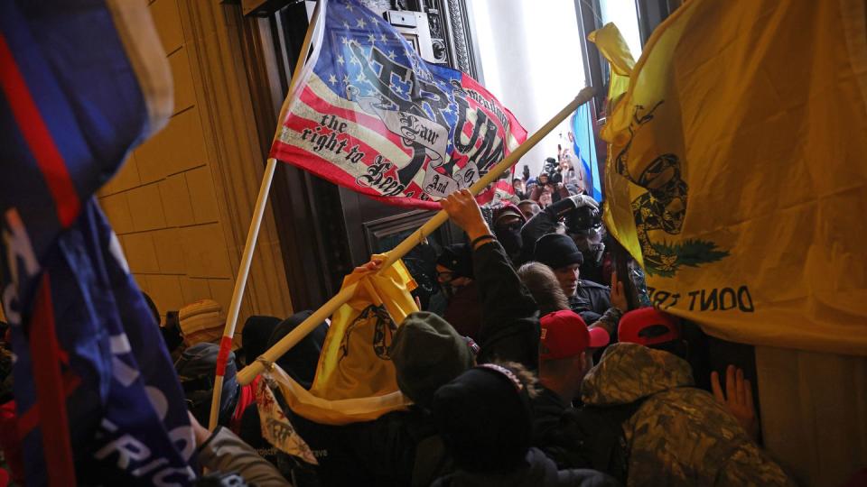 WASHINGTON, DC - JANUARY 06: Pro-Trump protesters entered the U.S. Capitol building during demonstrations in the nation's capital.  (Photo by Win McNamee/Getty Images)