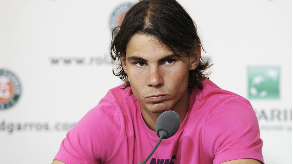 Rafael Nadal (pictured) looking dejected after the 2009 French Open loss.