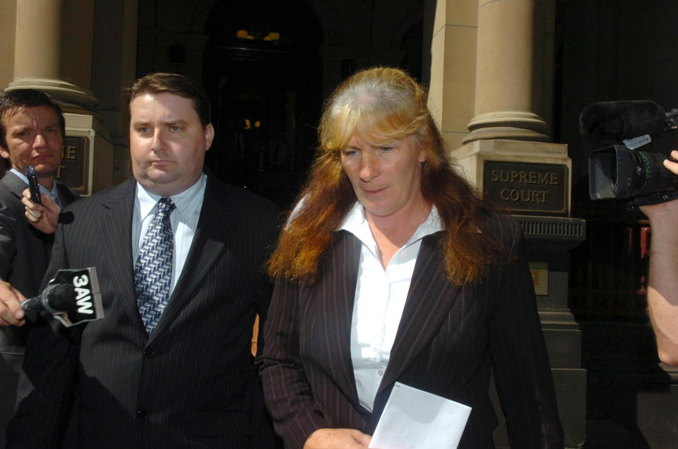 Diane Griffey walks from the Melbourne Supreme Courts, Thursday, March 9, 2006, after she was released on bail. 