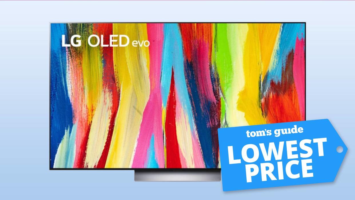  LG C2 OLED TV with a Tom's Guide deal tag 