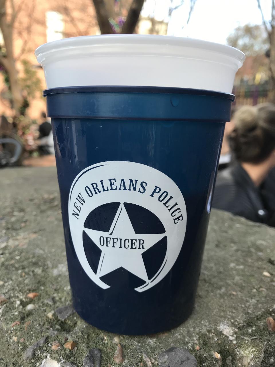 New Orleans police give the best presents. (Joe Garza/Yahoo Sports)