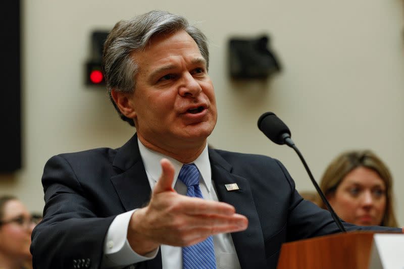 U.S. Federal Bureau of Investigation Director Christopher Wray testifies before the House Judiciary Committee in Washington