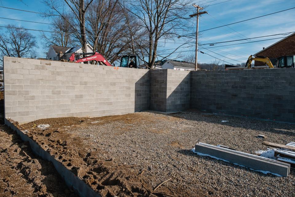 A new home under construction on Hanna Street in Dennison.