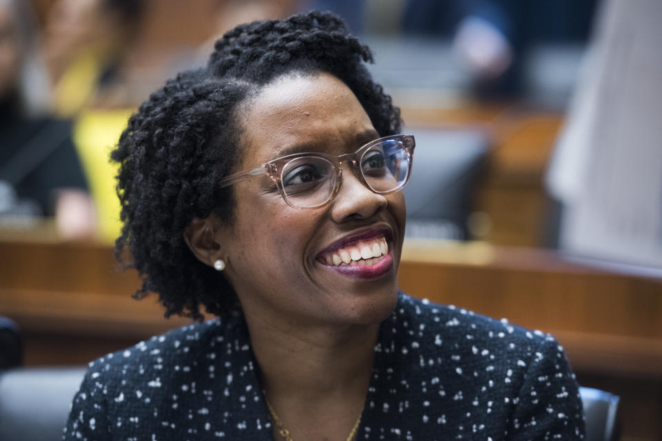 Rep. Lauren Underwood, D-Ill., attends a House Education and Labor Committee hearing in Rayburn Building titled "Underpaid Teachers and Crumbling Schools: How Underfunding Public Education Shortchanges America's Students," on Feb. 12, 2019. (Photo: Tom Williams/CQ Roll Call/Getty Images)