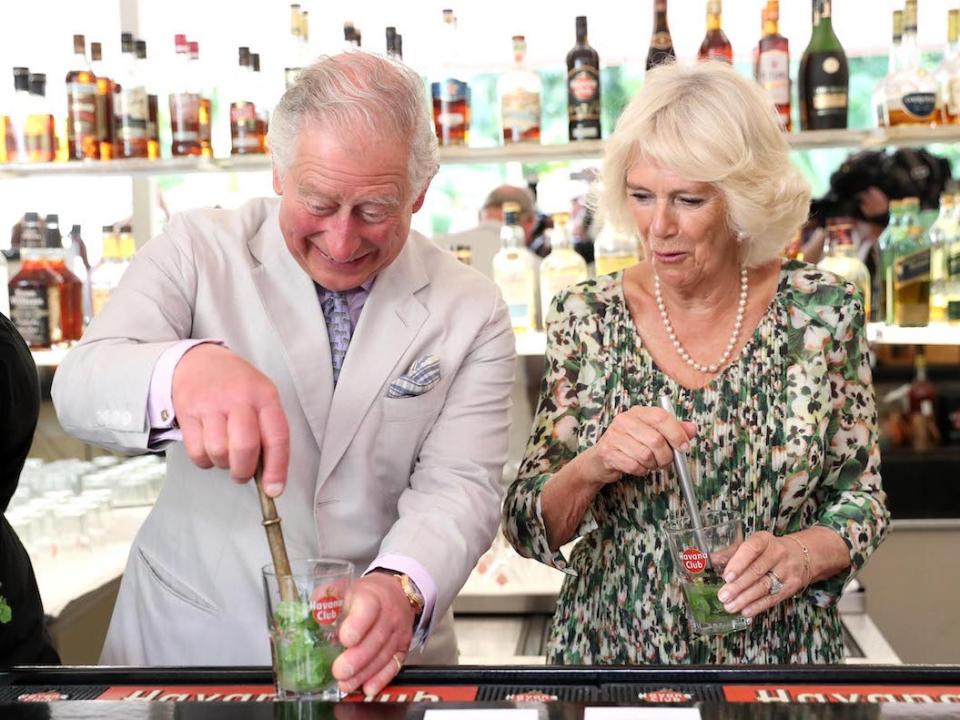 Prince Charles and Camilla make drinks in Cuba