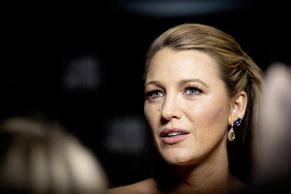 US actress Blake Lively looks on during the premiere of the movie 