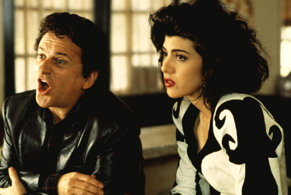 Joe Pesci as Vinny and Marisa Tomei as Mona Lisa are pictured during a scene in a diner for "My Cousin Vinny"