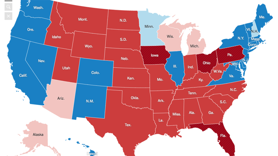 Hillary Clinton was unable to drag back her rival's early lead. Photo: NY Times