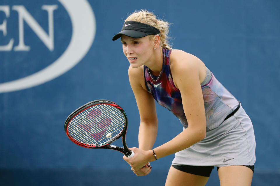 <p>Donna Vekic of Croatia during her first round Women’s Singles match against Beatriz Haddad Maia of Brazil on Day One of the 2017 US Open at the USTA Billie Jean King National Tennis Center on August 28, 2017 in the Flushing neighborhood of the Queens borough of New York City. (Photo by Abbie Parr/Getty Images) </p>