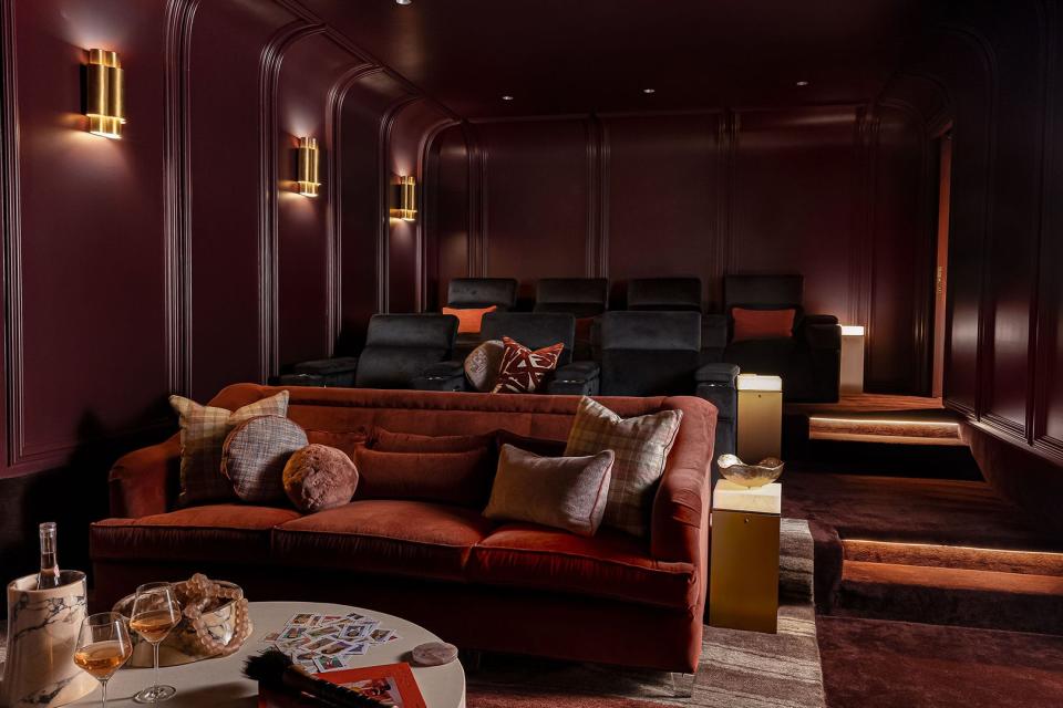 dark purple home theater