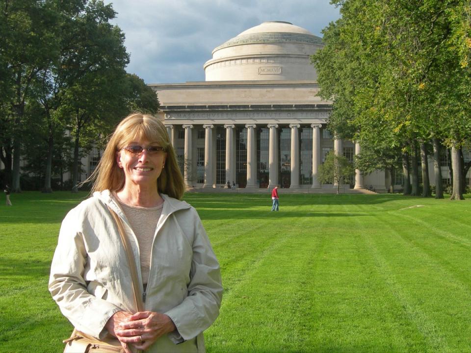 She retired from active teaching in 1998, but continued her love of adventure sports such as rock climbing, motocross, and white water rafting. She is seen here in a visit to MIT in 2008 (Lynn Conway)
