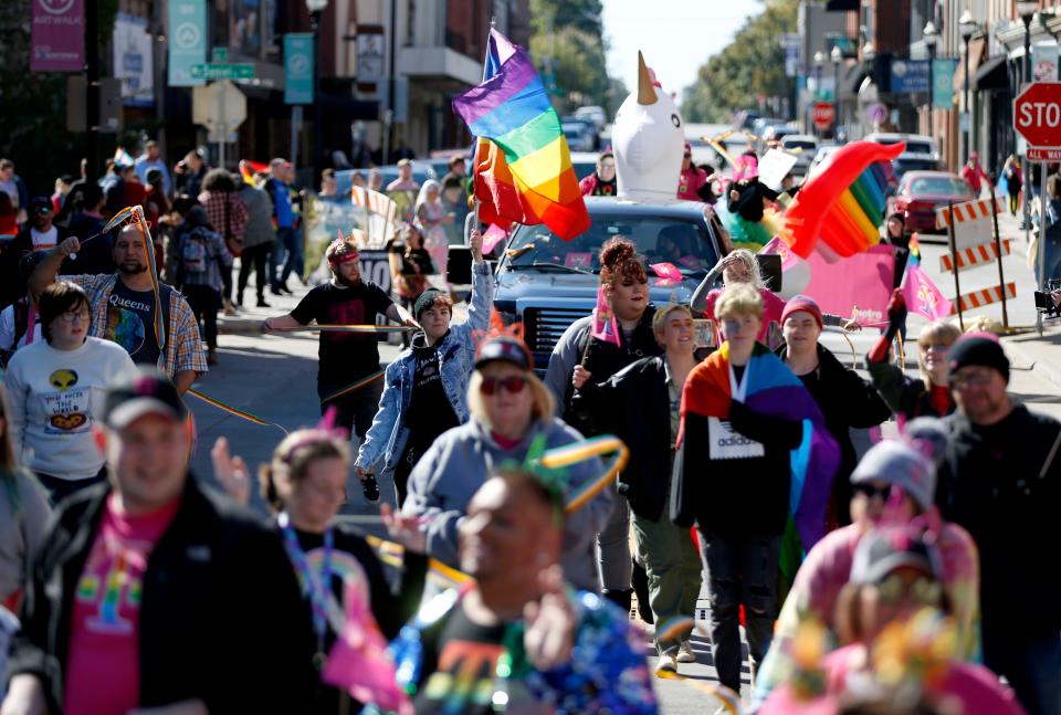 Thousands attended the Ozarks Pridefest parade in downtown Springfield on Saturday, Oct. 12, 2019.