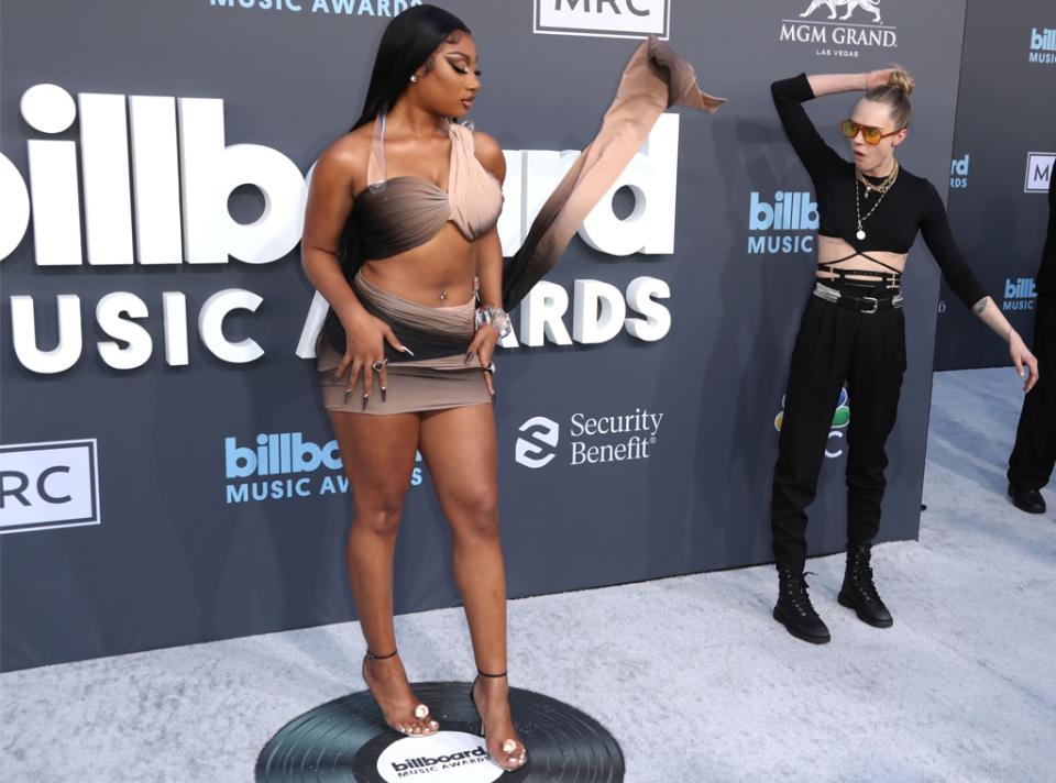 Megan Thee Stallion, Cara Delevigne, 2022 Billboard Music Awards, Arrivals, Candids