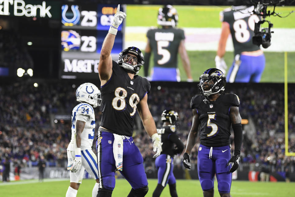 Baltimore Ravens tight end Mark Andrews (89) helped his team to a huge comeback win in Week 5. (AP Photo/Terrance Williams)