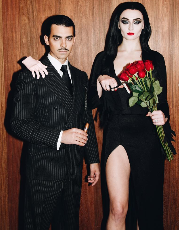 Sophie Turner and hubby Joe Jonas as Gomez and Morticia Addams 