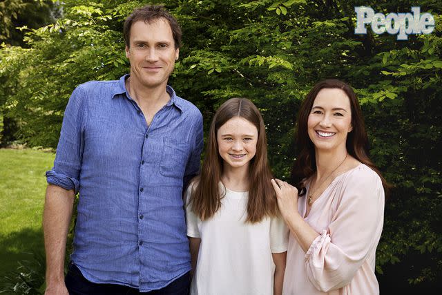 Allison Michael Orenstein Dunn with her husband, Tom Vanderbilt, and their daughter Sylvie, at home in May.