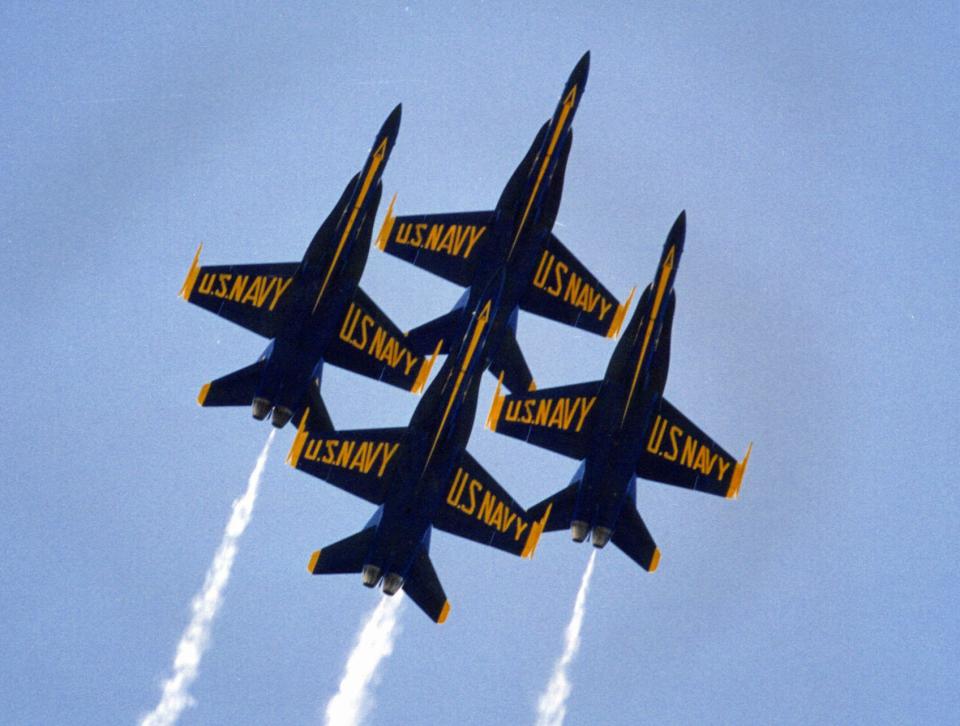 This is an undated photo of the U.S. Navy's Blue Angels precision flying team. | U.S. Navy/AP