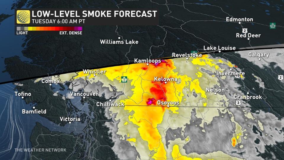 BC low level smoke Aug 21 2023 PM update