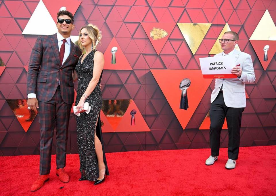 Kansas City Chiefs quarterback Patrick Mahomes and his wife, Brittany, walked the red carpet at Union Station for the Super Bowl LVII championship ring ceremony on Thursday, June 15, 2023, in Kansas City.