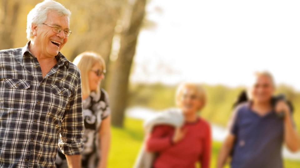 group of older friends meeting up