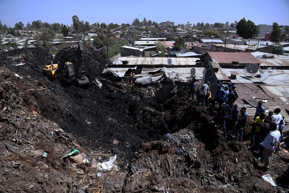 Garbage dump landslide in Ethiopia