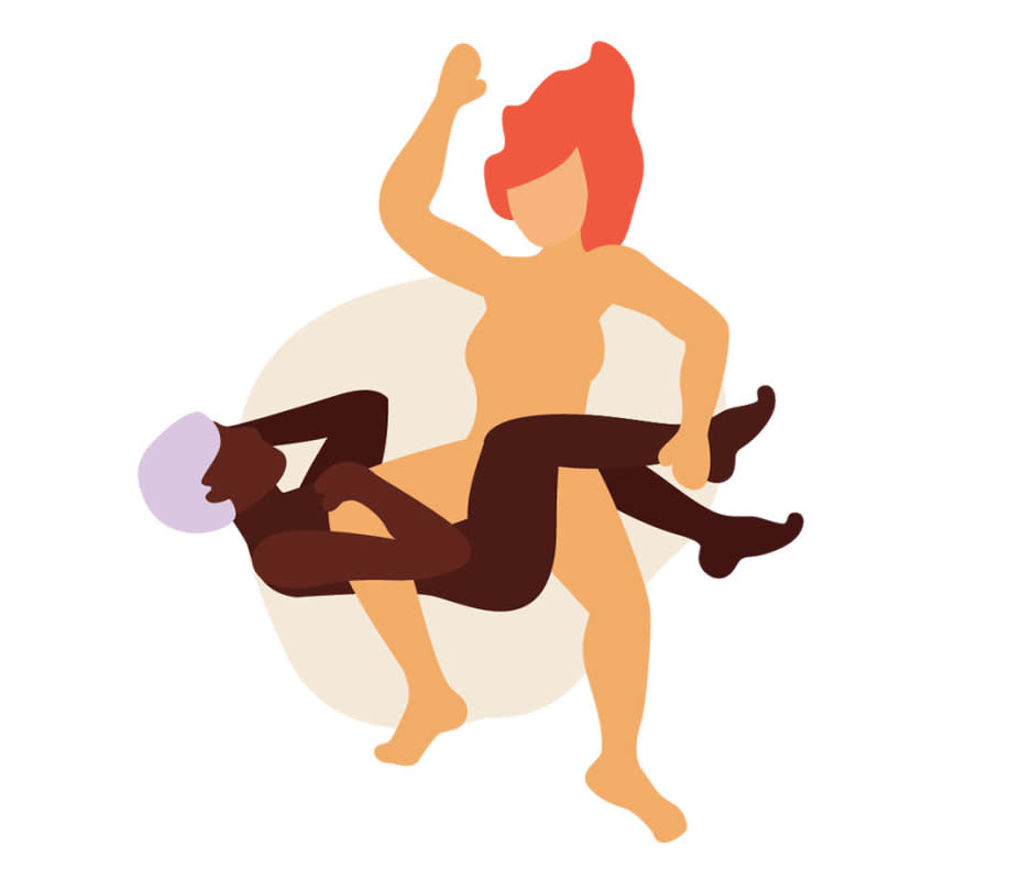 <p>Illustration by Katie Buckleitner </p>How to Do It<p>This position can be a challenge to explain, clearly, but it's actually quite simple. The vulva-owner lies on their back while the penetrative partner positions themself perpendicular so they're down by the receiver's thighs. The penetrative partner slides one leg under the receiving partner's butt and drapes the free leg up and over their thigh, then enters from the side. The giver won't be able to thrust in and out very far, but this allows the vulva-owner to rub their clitoris up against the penetrative partner's top leg. If the penetrative partner is struggling with leverage, they can shift more onto their side.</p>Why It Works<p>It might not seem like it, but the penis-owner can get some good penetration from this angle while the vulva-owner gets plenty of clitoral stimulation. </p>Pro Tip<p>Use lube so the friction between the clitoris and leg doesn't become uncomfortable.</p>