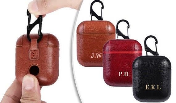 SimplyUniqueUk Personalized Apple AirPod Leather Case