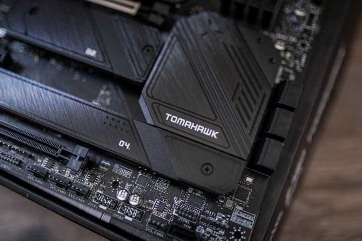 Tomahawk logo on an MSI motherboard.