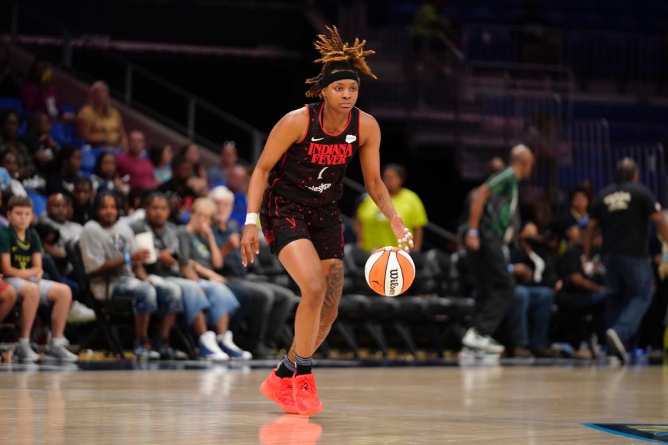 NaLyssa Smith with the Indiana Fever.