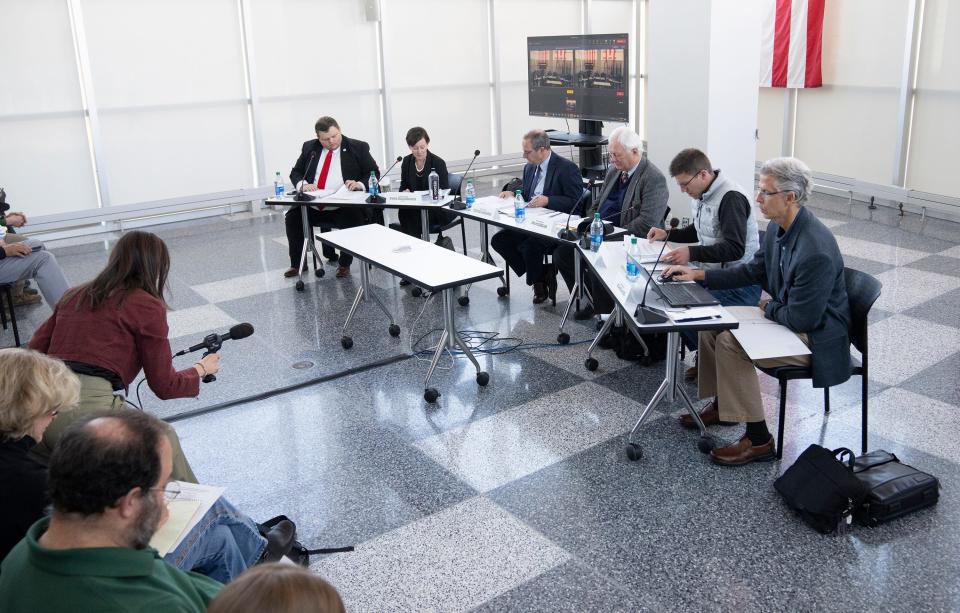 The Ohio Oil and Gas Land Management Commission meets at the Charles D. Shipley Building Atrium on Feb. 26.