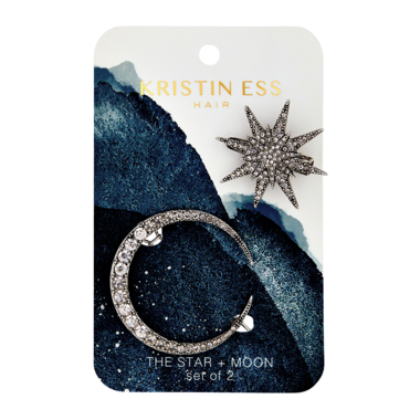 Kristin Ess Star & Moon Hair Clip Set