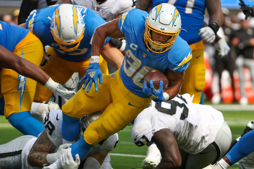 Inglewood, CA, Sunday, September 11, 2022 - Los Angeles Chargers running back Austin Ekeler.