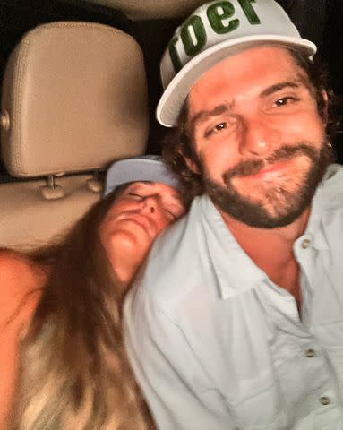 <p>Thomas Rhett/Twitter</p> Lauren Akins and Thomas Rhett