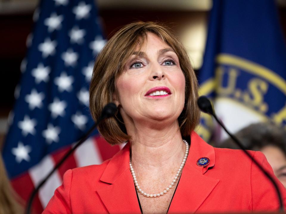 Rep. Kathy Castor, a Democrat from Florida, speaks at a news conference.