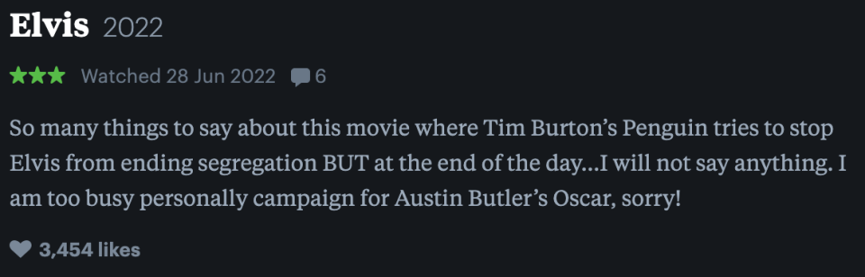 so many things to say about this movie where tim burton's penguin tries to stop elvis from ending segregation but at the end of the day i will not say anything