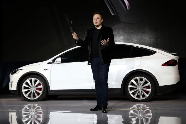 elon-musk-tesla.jpg Tesla Debuts Its New Crossover SUV Model, Tesla X - Credit: Justin Sullivan/Getty Images