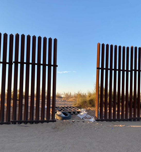 U.S. Customs and Border Protection agents reported a 10-foot breach in the International Boundary Fence between Mexico and the United States on March 2, 2021.